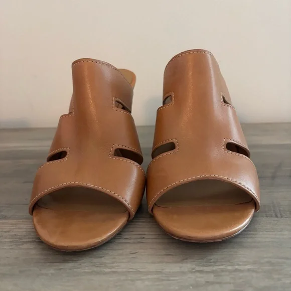 Cole Haan Phira Mule Heels Leather Open Toe Shoes Size 8 - Picture 7 of 14